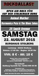 Burg Stolberg Rockballast Festival 22.08.2015